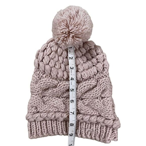 Cooperative ~ Blush Pink wool blend Beanie with Pompom - Picture 5 of 6